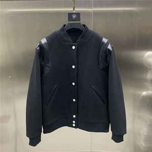 W10290-P55 网图现货 高级感毛呢夹棉夹克美式复古高街棉衣棒球服图片