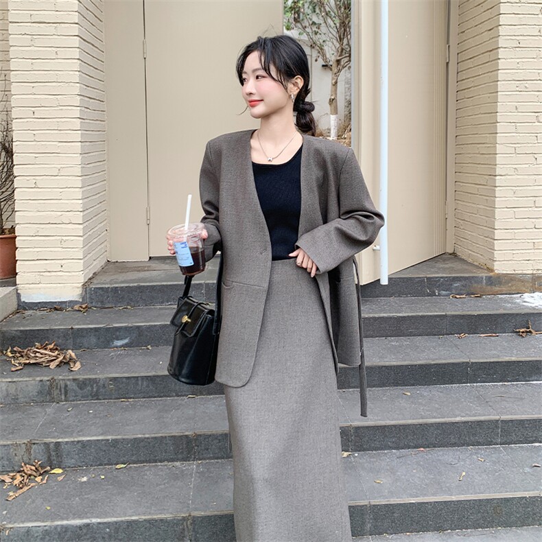 学院风穿搭蝴蝶结卫衣套装女春秋2025新款超火好看高级感两件套装,女装套装/套裙,2C108