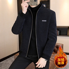 秋冬新款男士商务休闲简约百搭加绒加厚毛呢大衣夹克外套D118P140，男装夹克，电商B226-2（原B217-2）