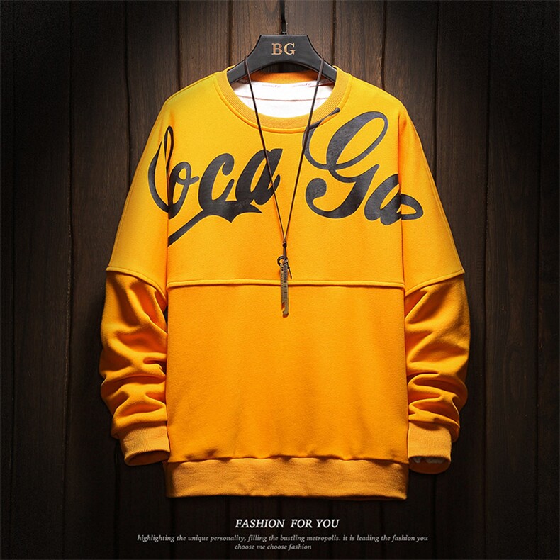 木板日系潮牌原宿风圆领加绒卫衣字母印花外套wy52p58限88,男装卫衣,电商A089-1