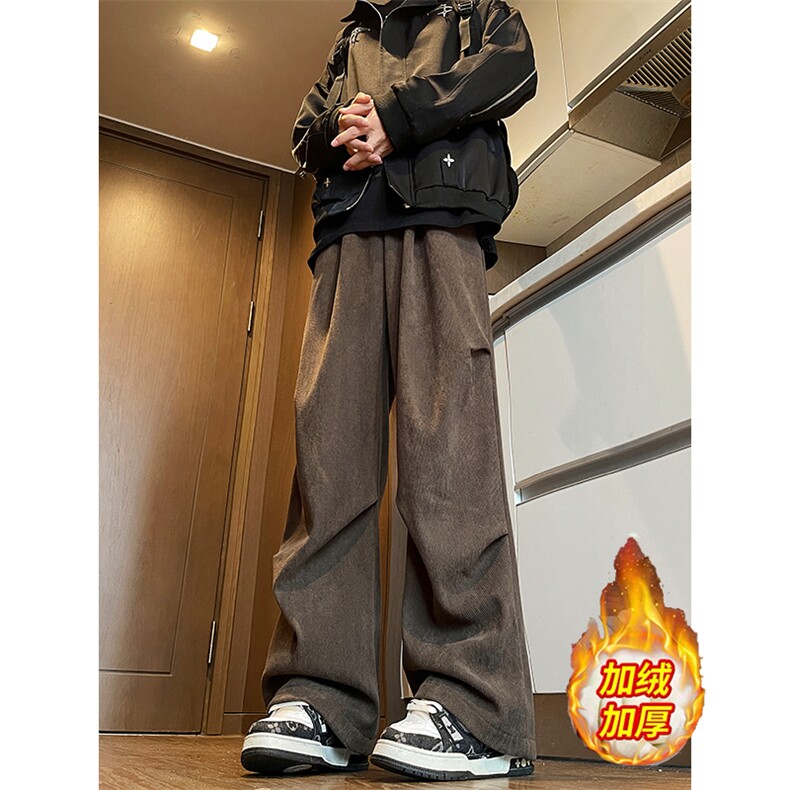 加绒加厚灯芯绒休闲裤半松紧伞兵裤K8410特P55控88有常规款,男装卫衣,电商A309