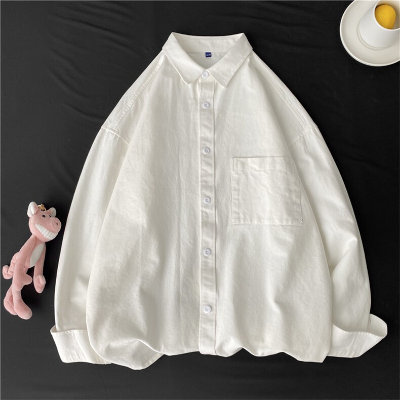 2021春秋季新款男士长袖衬衫纯色韩版休闲工装衬衣202-7-GC15，男装衬衫，星座1302