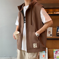 欧美字母气泡马甲男痞子帅气连帽2025秋季ins新款外套W4770-P35，男装背心/马甲，星座412