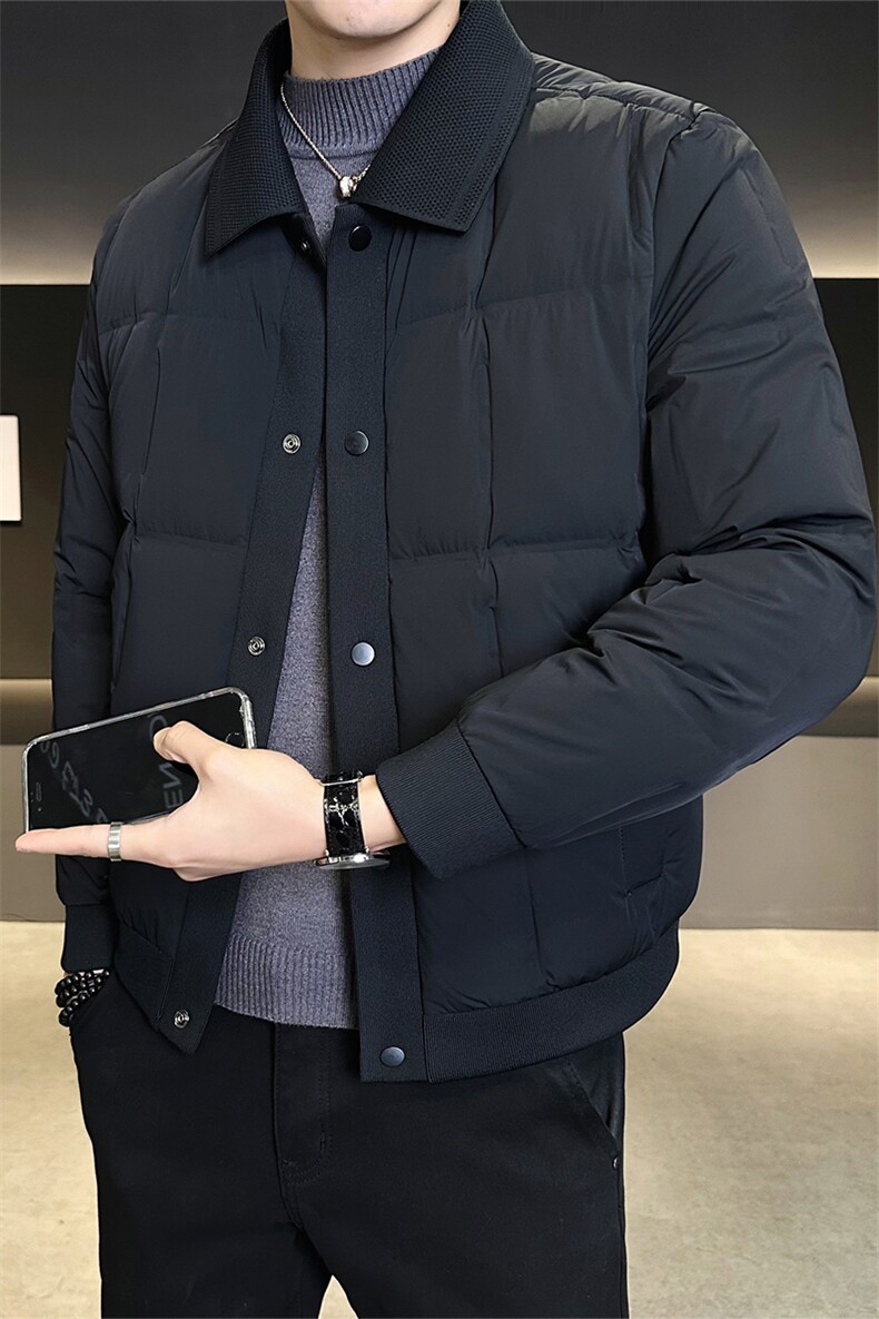 90白鸭绒翻领可拆卸棒球领男装羽绒服休闲外套C317-Y8835-P265,男装羽绒服,电商C317