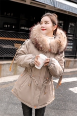 冬季新款棉服宽松大毛领口袋拉链长袖甜美韩版气质潮流，女装棉衣/棉服，曼娅璐