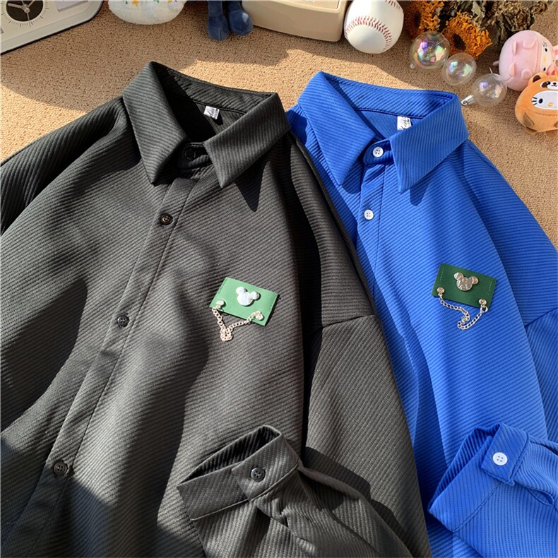 港风宽松长袖衬衫男KD500-P50,男装衬衫,电商D312-1