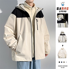 新款港风三合一多口袋宽松时尚港风连帽棉袄外套MY9306P-130，女装短外套，电商A128