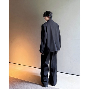 韩版休闲西装套装外套高级痞帅宽松韩版自带垫肩西服外套套装图片