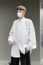 男装衬衫24春季金属设计感男休闲长袖衬衣衫XZ514-2-202416-P78，男装衬衫，星座514-2(原B239)