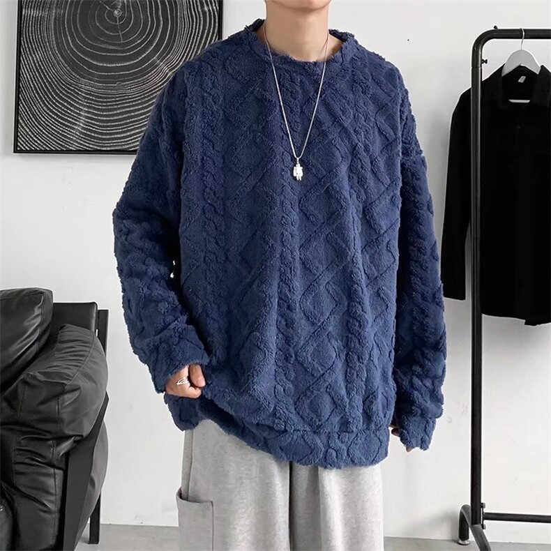 慵懒男士冬季宽松加绒加厚上衣针织衫毛衣Y45P48,男装针织衫/毛衣,星座1116-2