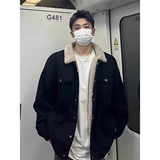 【有货】866CC-P75羊羔毛棉服外套男加绒加厚翻领牛仔夹克，男装夹克，星座1007（原301D）
