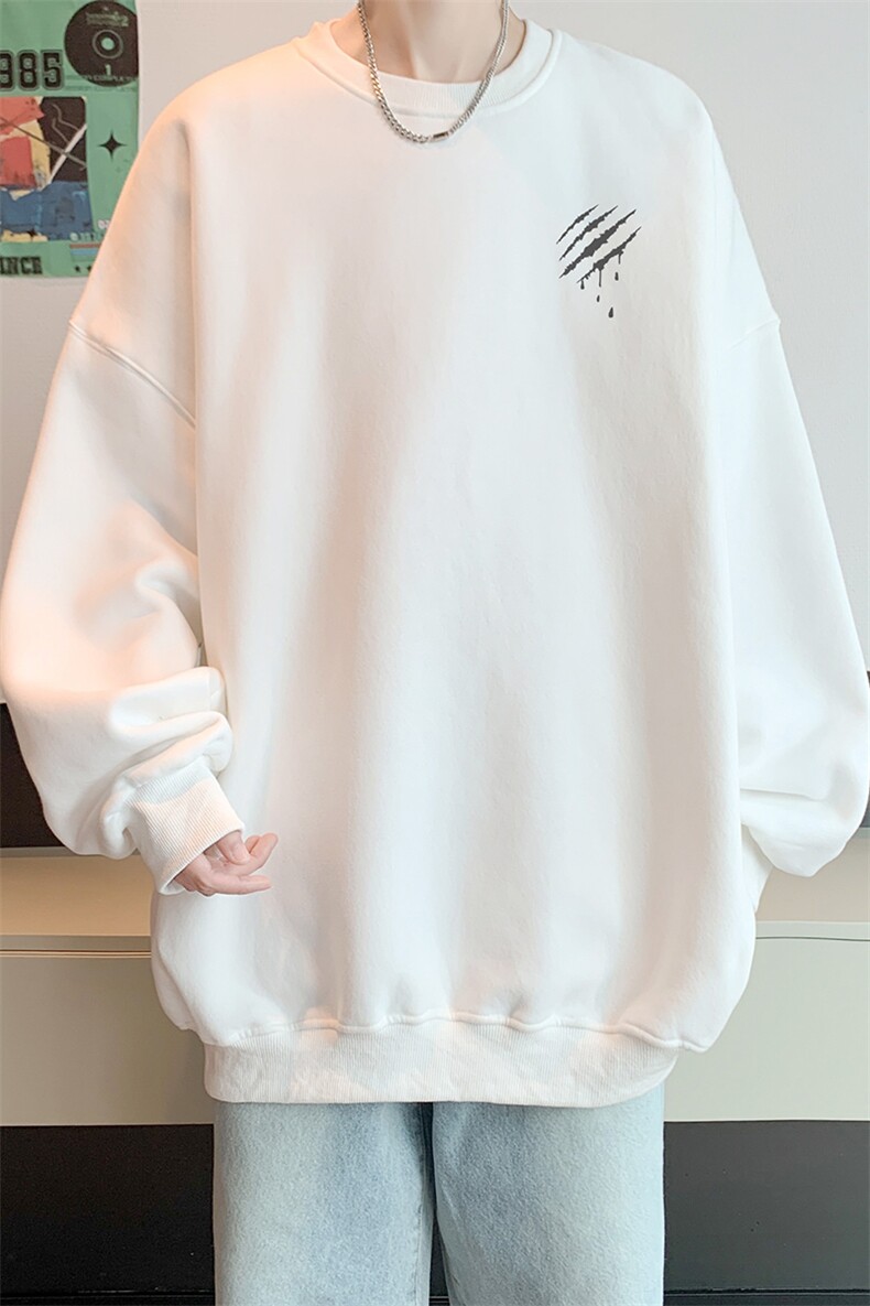 已注册华棉秋冬内景新款百搭圆领卫衣男潮宽松WY9307/P35加绒P45,男装卫衣,电商B316
