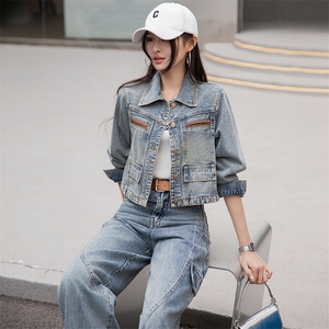 牛仔外套女洋气减龄显瘦春秋装2025新款轻熟风时尚气质两件套套装图片