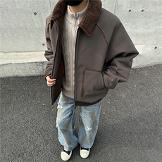 皮毛一体保暖夹克男女同款翻领棉衣外套GS63008，男装夹克，星座1206（原A206）