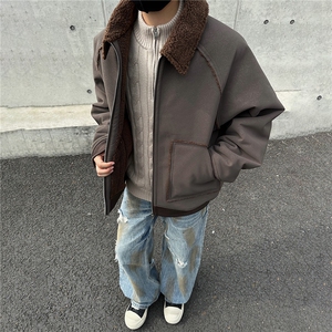 皮毛一体保暖夹克男女同款翻领棉衣外套GS63008
