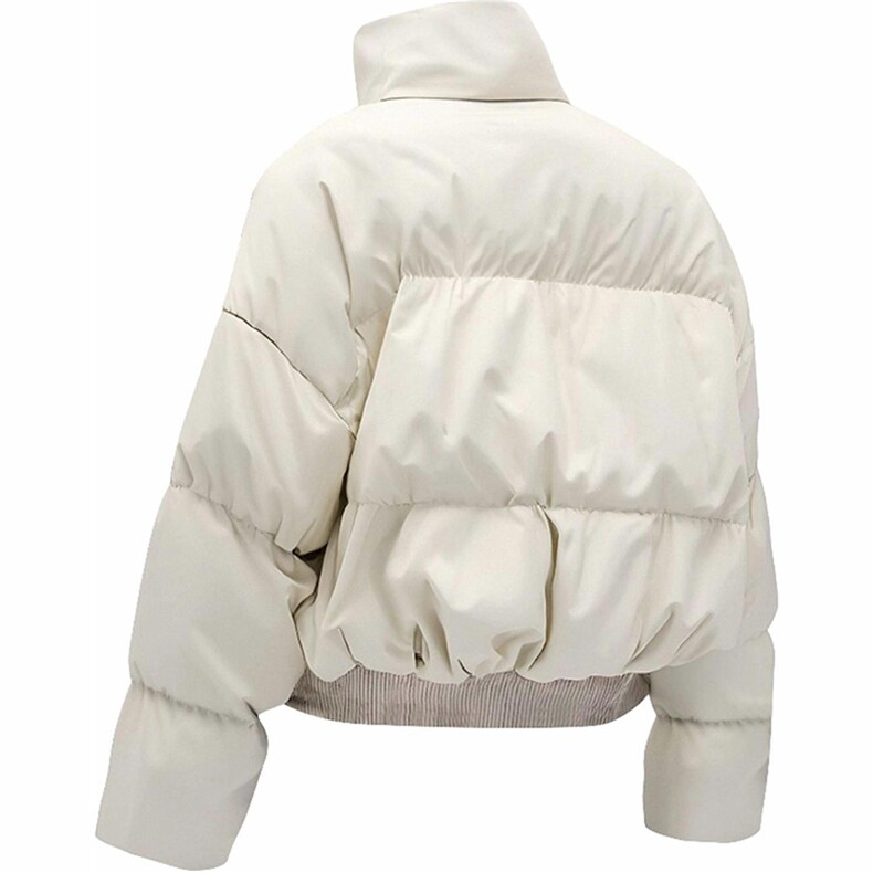 现货5W件冬季三防重磅硬挺boxy短款羽绒立领PU皮棉衣外套加厚棉服,男装棉衣,电商A486