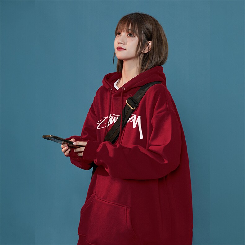 秋季美式英文印花高街连帽卫衣,女装卫衣/绒衫,星座310A-4