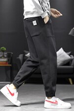 2021冬季新沙发墙日系大码潮男束脚拼接加绒加厚休闲卫裤K570-P45,男装休闲裤,电商A001