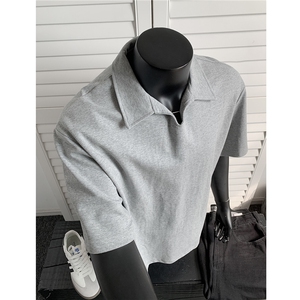 夏季新品 老钱风宽松休闲POLO衫短袖T恤上衣男 H1083 特P35图片