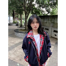 网络图现货美式小众格子拼接假两件飞行员夹克棒球服JJK8561-P70，男装夹克，星座715-7