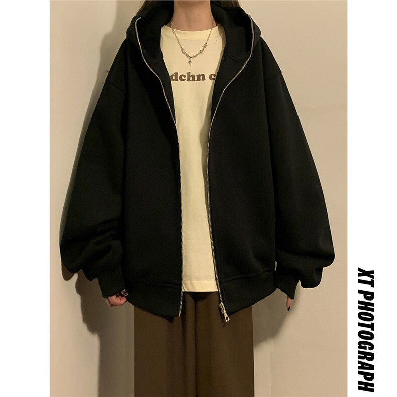 中性风！2025年春季新品港风连帽卫衣美式短款上衣女109-P68，女装卫衣/绒衫，电商C213(原B265)