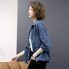 牛仔外套女短款春秋季妈妈装新款休闲小个子大码宽松衬衣夹克上衣，女装短外套，丽影随形