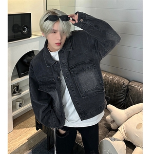JK01-P88-控128  潮牌宽松牛仔外套男2026新款日系复古工装夹克图片