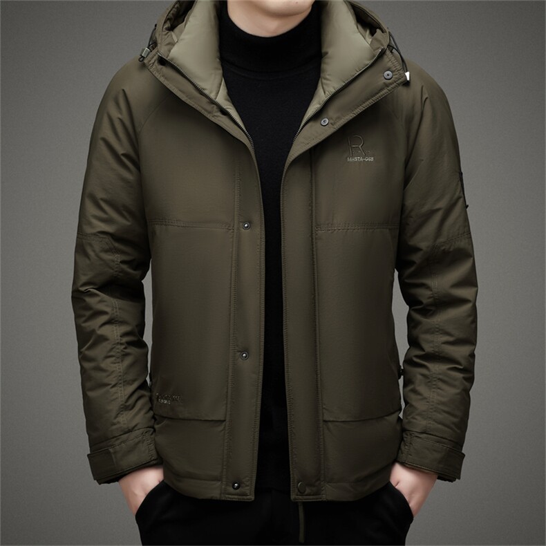 2023冬季新款男士可脱卸帽羽绒服加厚保暖中年男装商务休闲外套，男装羽绒服，电商B212（原钱塘6029）