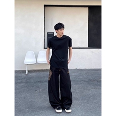 【蛇年限定】美式潮牌弯刀牛仔裤男阔腿高街休闲裤子WN10644-P60，男装休闲裤，星座1008
