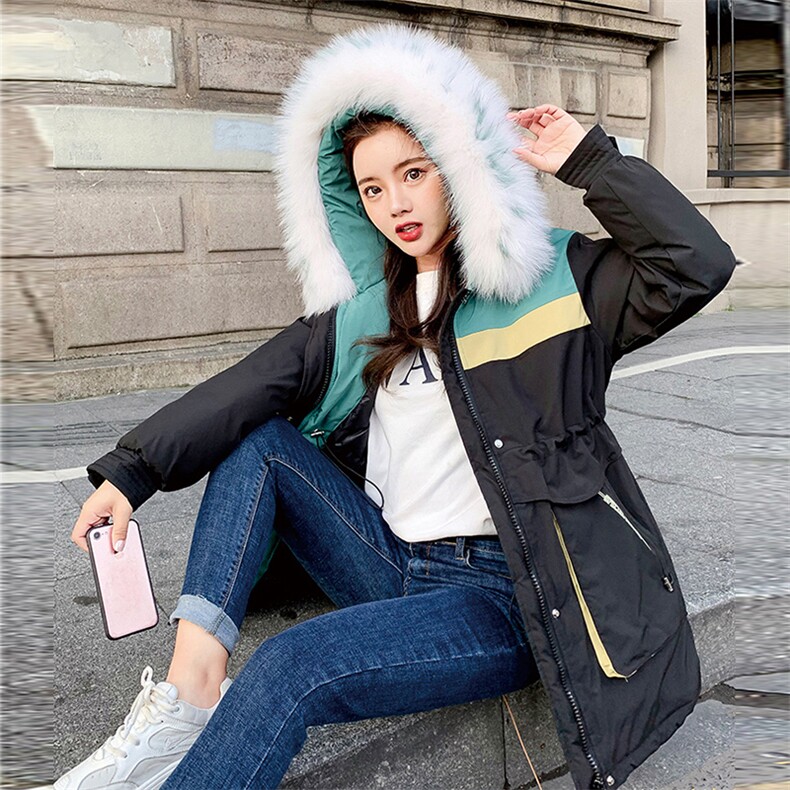 羽绒棉服女韩版宽松2022冬季新款学生派克服外套棉袄中长款棉衣潮,女装棉衣/棉服,潮品会