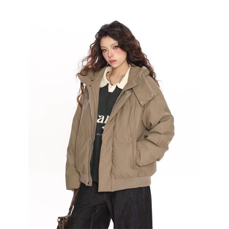 加厚棉服男女款高级感痞帅防水外套美式小众立领宽松连帽皮面包服,男装棉衣,星座1005-4