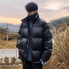 【有货】DH114-P80冬季男棉衣立领PU皮衣外套加厚面包服ins宽松，男装棉衣，星座603-2