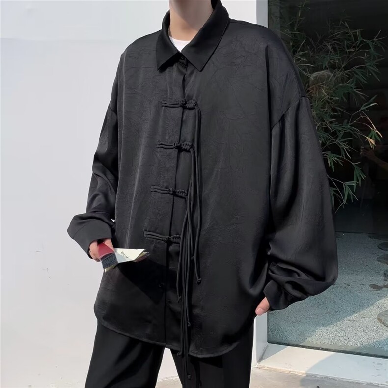 提花布中山唐装男秋季新款长袖衬衫外套C4535P53,男装衬衫,星座1116-2