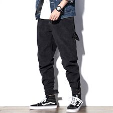2019冬季新日系白墙大码男宽松加绒保暖灯芯绒休闲裤K88-P65，男装休闲裤，电商A001