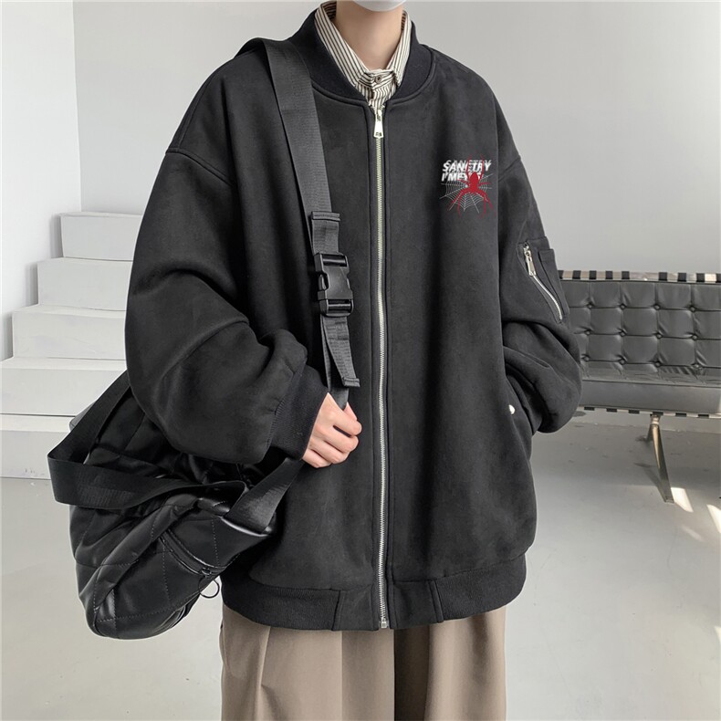 23秋款美式复古麂皮绒飞行棒球服男女夹克外套JF3305-P80控108,男装夹克,电商B370