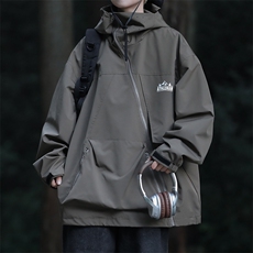 痞帅百搭机能斜链接运动夹克登山服连帽冲锋衣外套W7898-P66，男装夹克，星座512-4