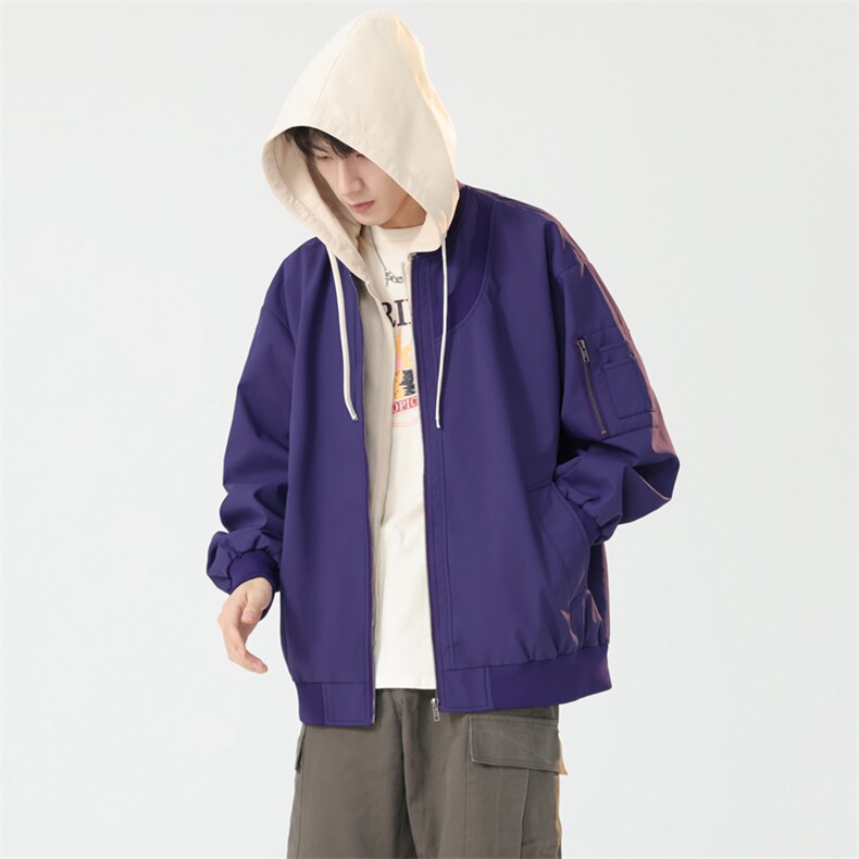 现货假两件夹克男休闲冲锋衣外套DSA157B-J205-P65图片