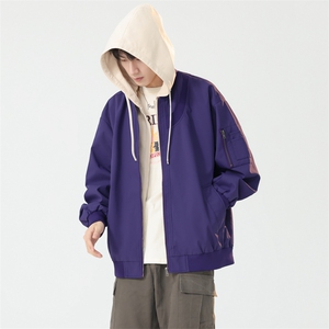 现货假两件夹克男休闲冲锋衣外套DSA157B-J205-P65图片