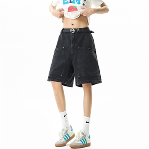 水洗做旧褪色休闲裤工装裤五分裤A014-DY25309-P60控88图片