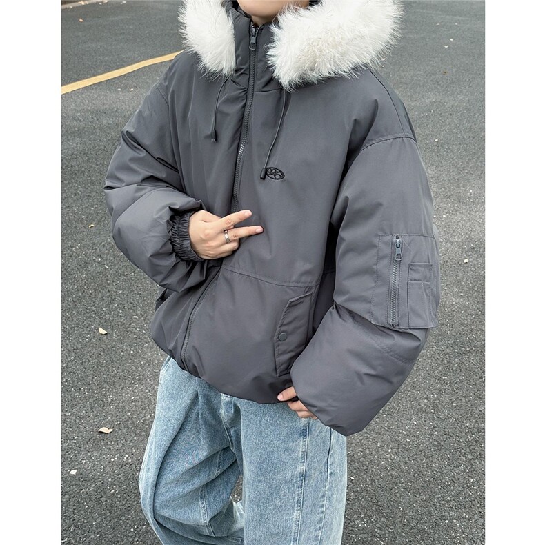 【高品质】情侣款大毛领派克服羽绒服保暖棉服外套T601-P105网图,男装羽绒服,电商B245