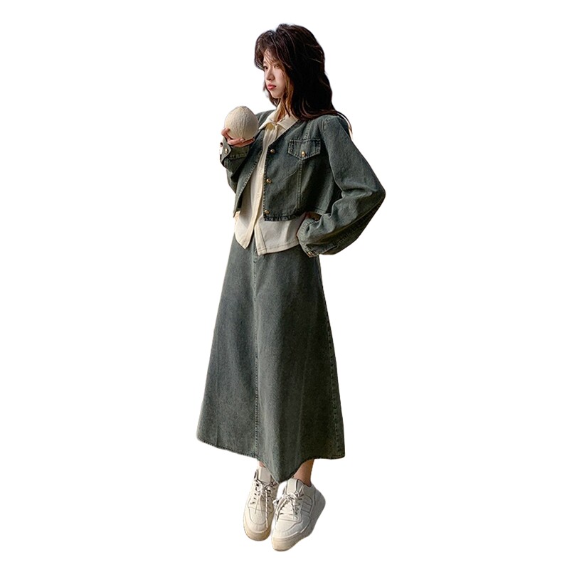 新款2026春季牛仔半身裙三件套2519-P175-K248,女装套装/套裙,2C057