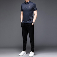 JG1869男士2023年春夏季新款运动套装短袖长裤T恤卫裤二件套P110，男装休闲套装，电商B360