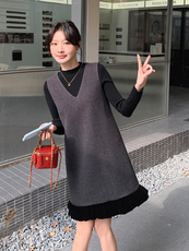 2025春装新款套装针织上衣+背心裙两件套，女装套装/套裙，姿衣坊