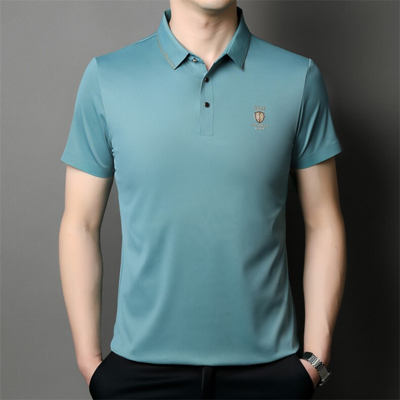 男薄款POLO衫中年男士休闲刺绣夏季新款翻领短袖T恤JD8628-P70图片