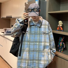 秋季青春流行男格子毛呢外套刺绣字母DW79P58，男装夹克，星座1116-2