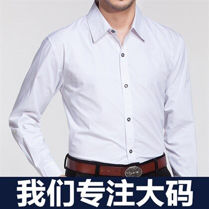 长袖衬衫大码男装加肥加大休闲宽松衬衣胖男士长袖韩版1558款P55图片