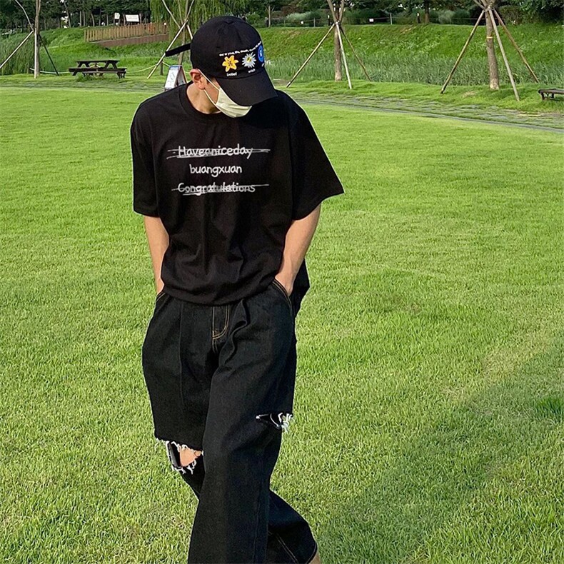 有货（版权注册）小众上衣男夏季ins纯棉t恤短袖 T1913特P23控39图片