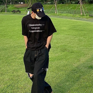 有货（版权注册）小众上衣男夏季ins纯棉t恤短袖 T1913特P23控39图片