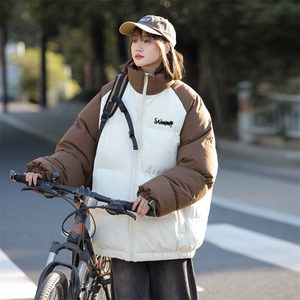 现货 抖音得物可供视频 三防加厚羽绒拼接棉衣外套面包棉服 86635图片