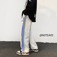 2024春新款元素撞色喷绘宽松抽绳束脚休闲运动裤KZ09-P48控68，男装休闲裤，星座914-3